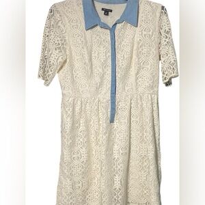 I 🤍 RONSON White Lace Dress S 16